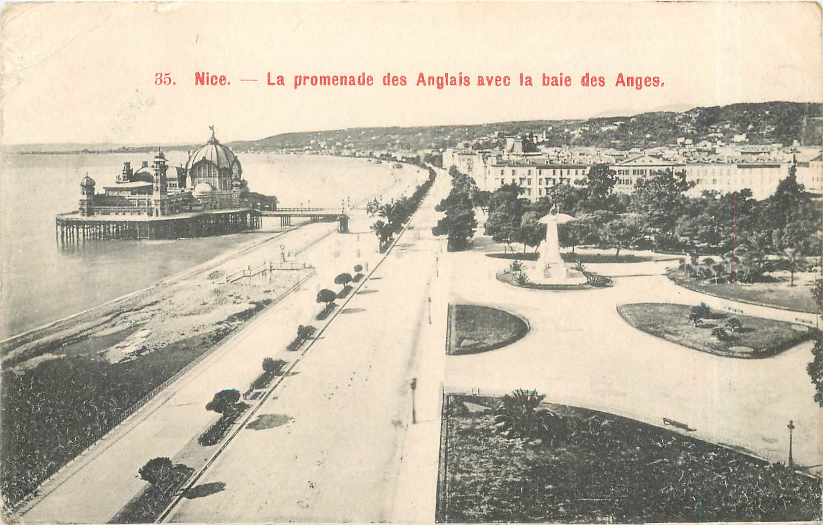 CPA Nice La promenade des Anglais avec la baie des Anges 