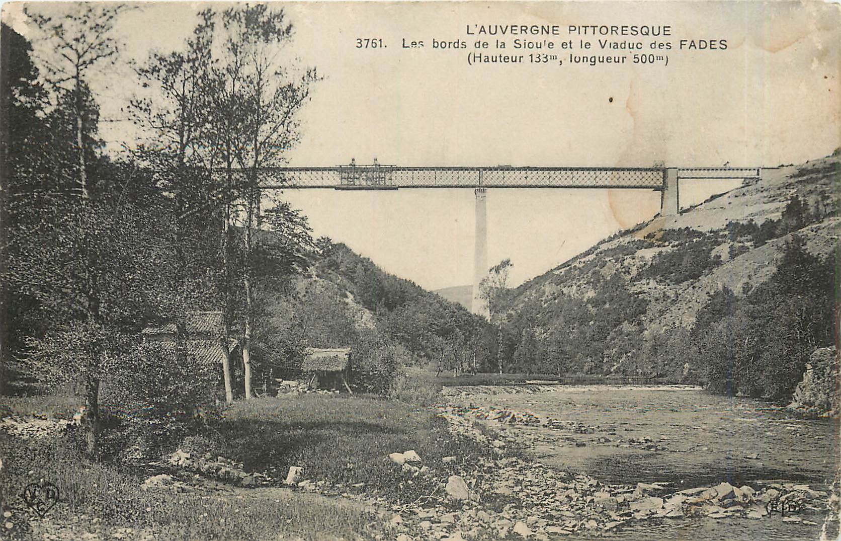 CPA L'Auverge Pittoresque Les bords de la Sioule et le Viaduc des Fades 