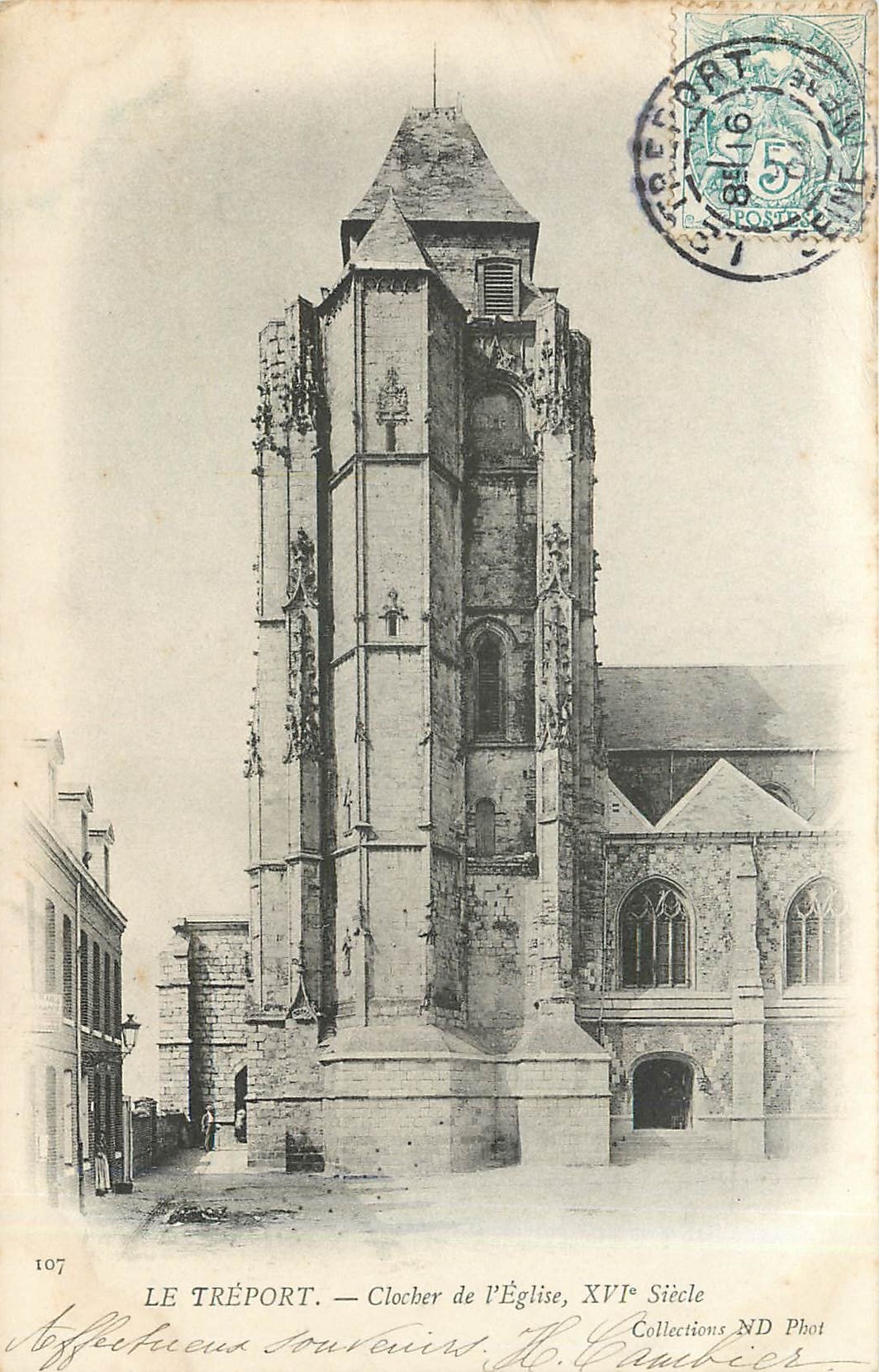 CPA Le Treport Clocher de l'Eglise 