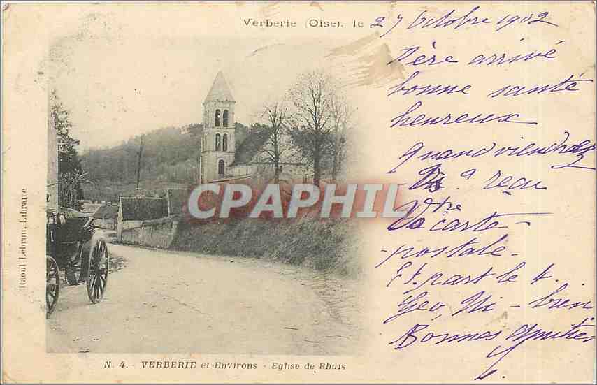 Verberie (Oise) — Église de Rhuis — éditeur Raoul Lebrun, n°4