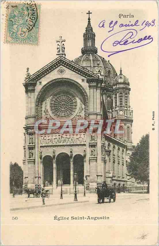 CPA Paris Eglise Saint Augustin 