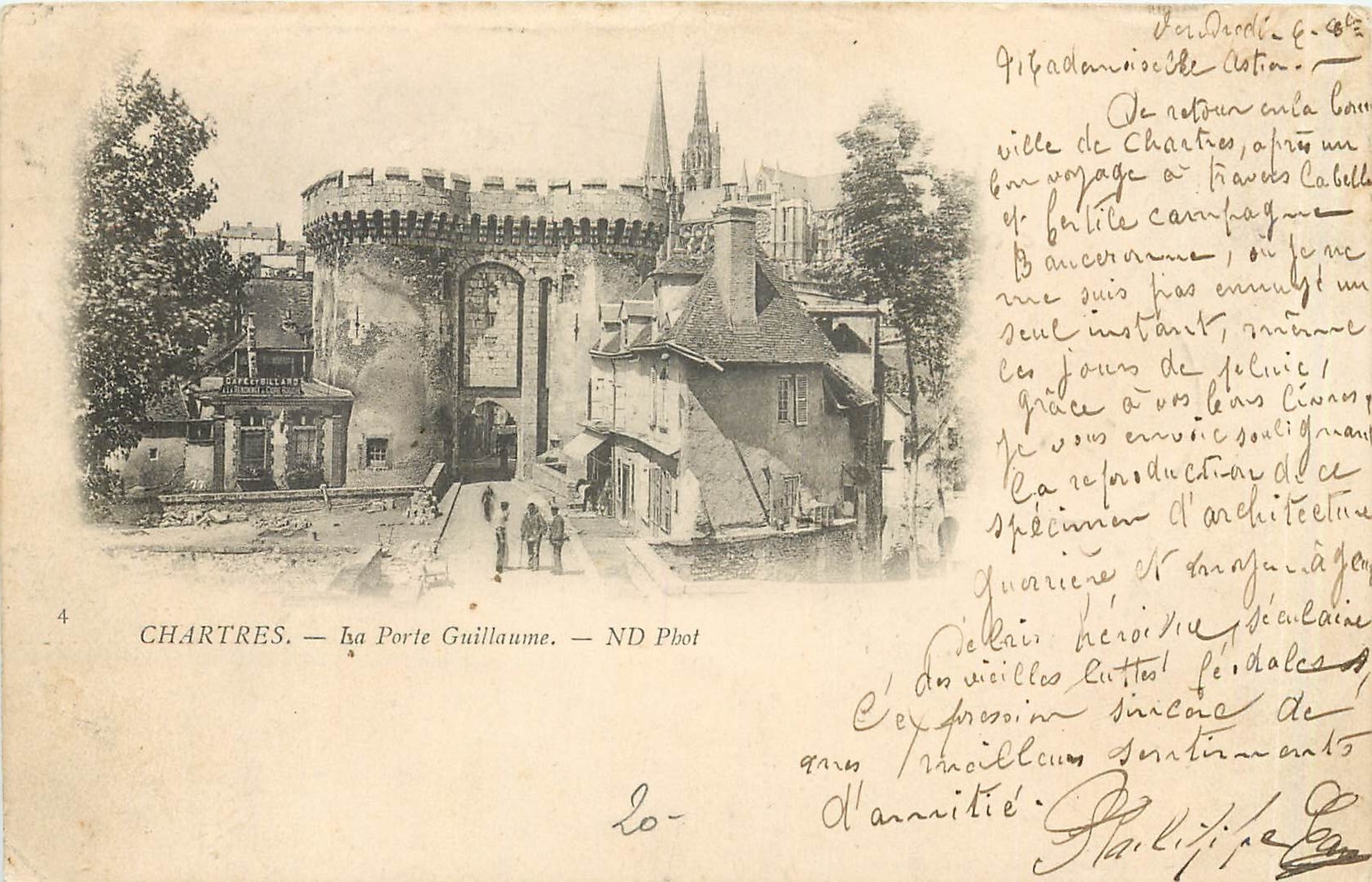 CPA Chartres La Porte Guillaume Carte 1900