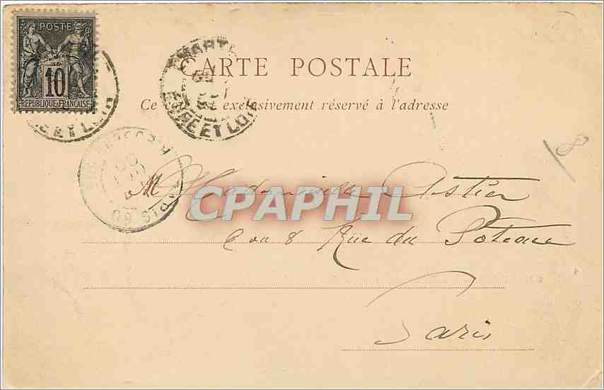 CPA Chartres La Porte Guillaume Carte 1900 — Verso