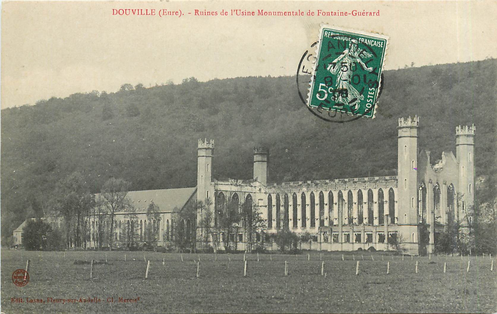 CPA Douville Eure Ruines de l'Usine Monumentale de Fontaine Guerard 