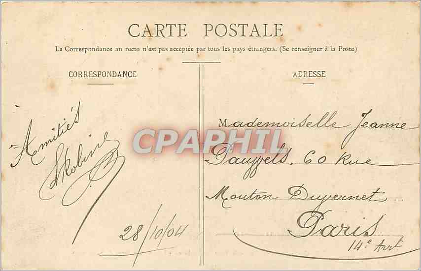 CPA Vernon Ce qu'on voit de la Tour des Archives Eglise et Collines de Vernonnet  — Rückseite