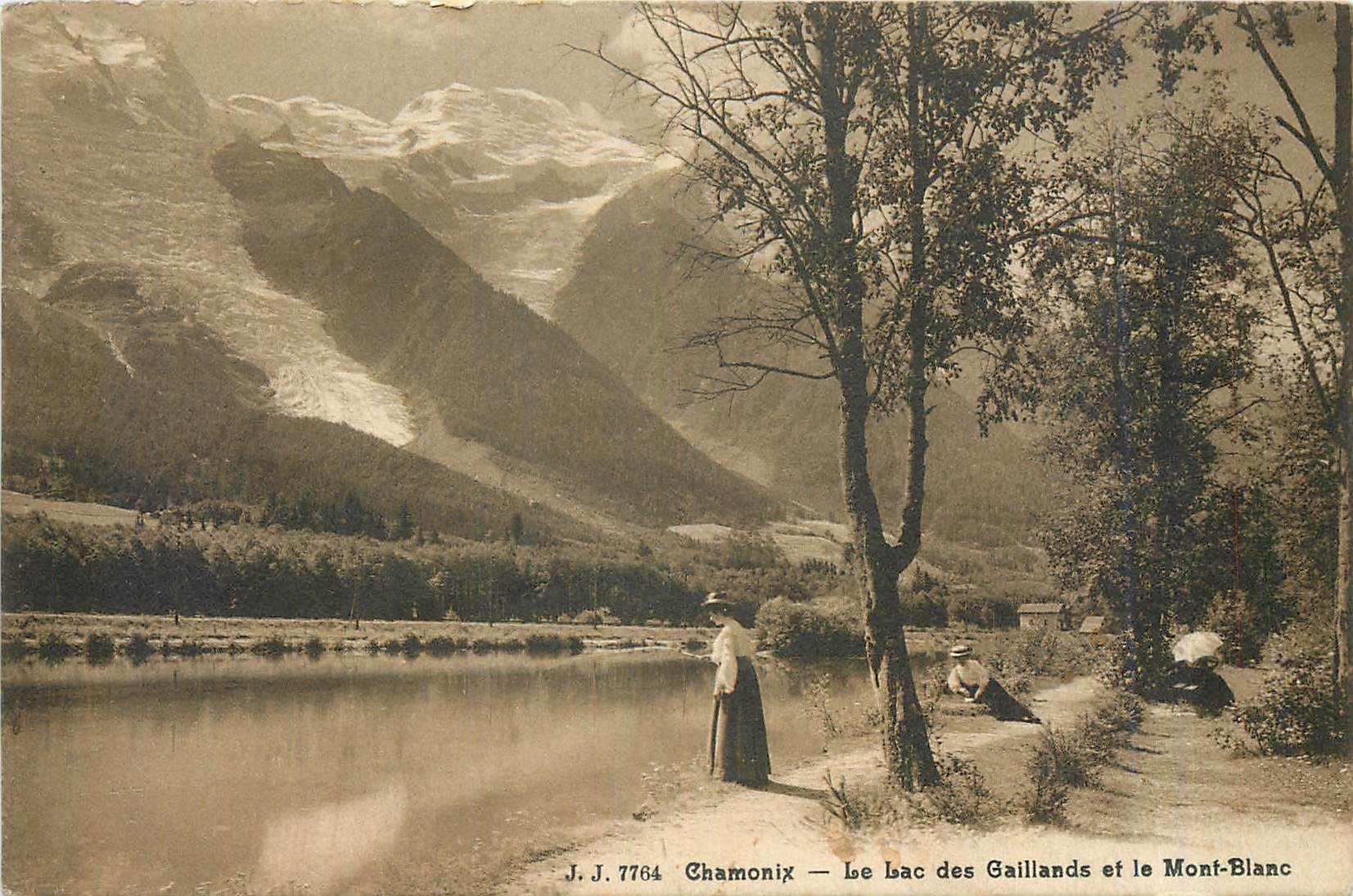 CPA Chamonix Le Lac des Gaillands et le Mont Blanc 