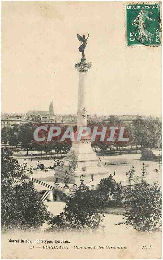 CPA Bordeaux Monument des Girondins 