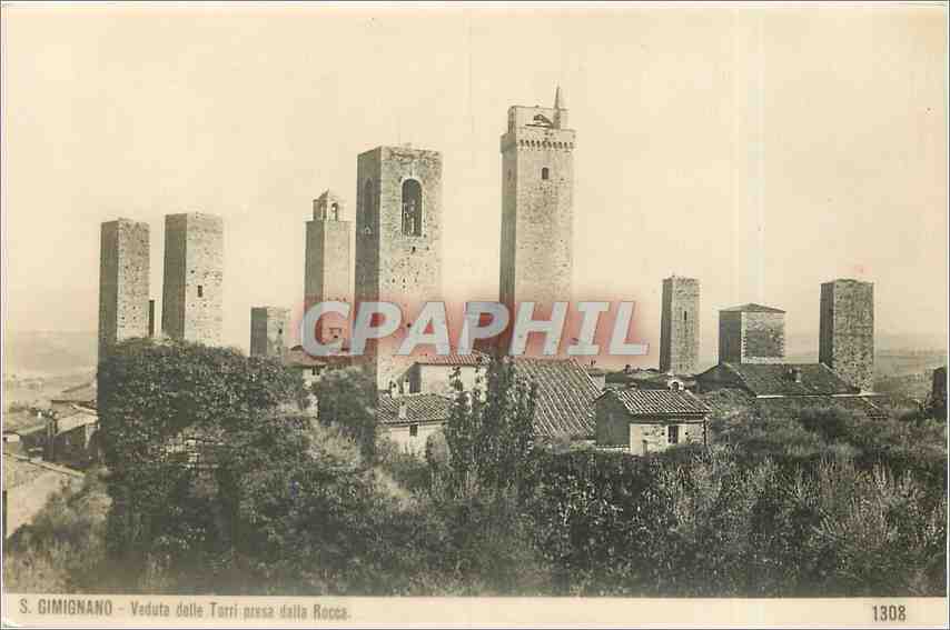 CPA S Gimignano Veduta delle Terri pressa dalla Rocca 