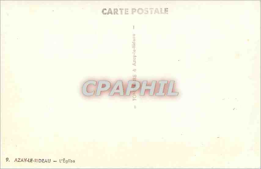CPM Azay le Rideau L'Eglise  — Rückseite