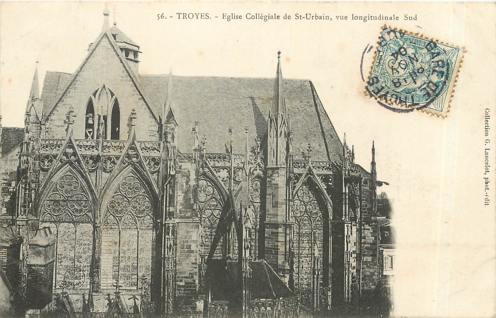 Troyes - Collegiate Church of St-Urbain, longitudinal view from the South — Collection G. Lanceolt, phot.-VIII, n°56