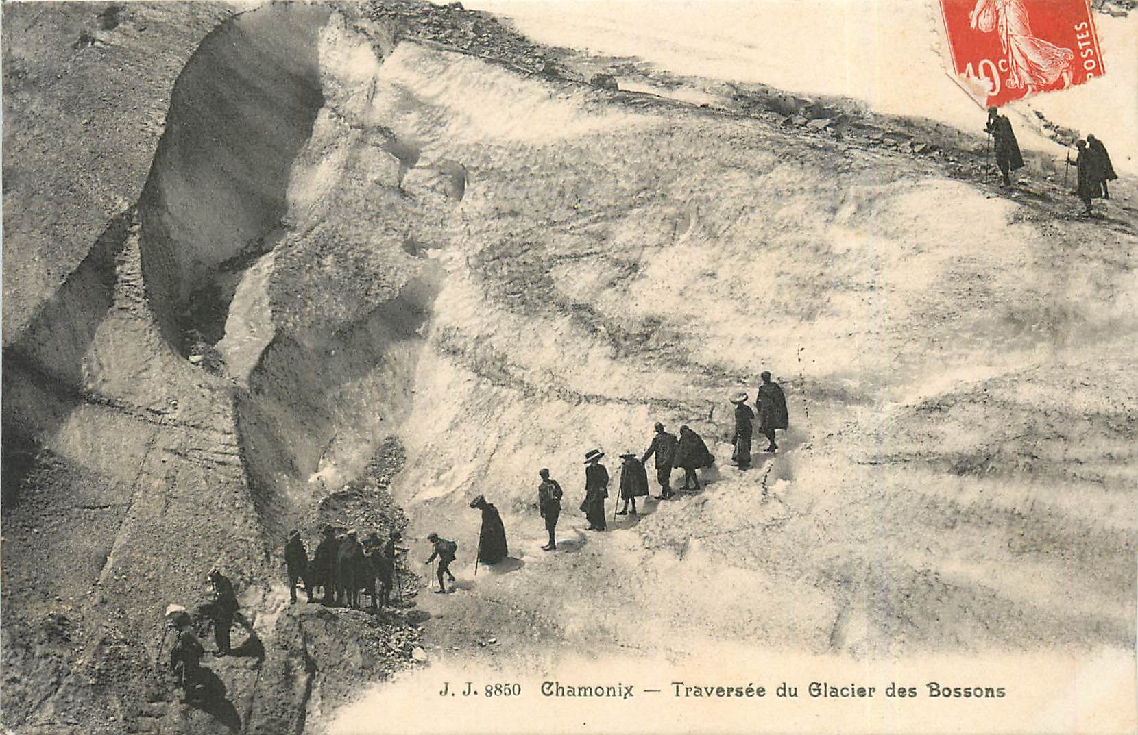 CPA Chamonix Traversee du Glacier des Bossons Alpinisme