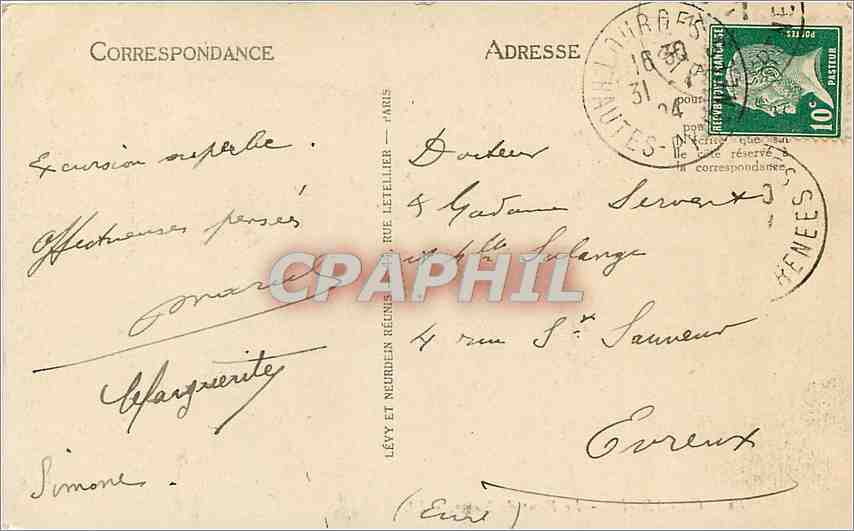 CPA Gavarnie Le Pont de Neige  — Verso