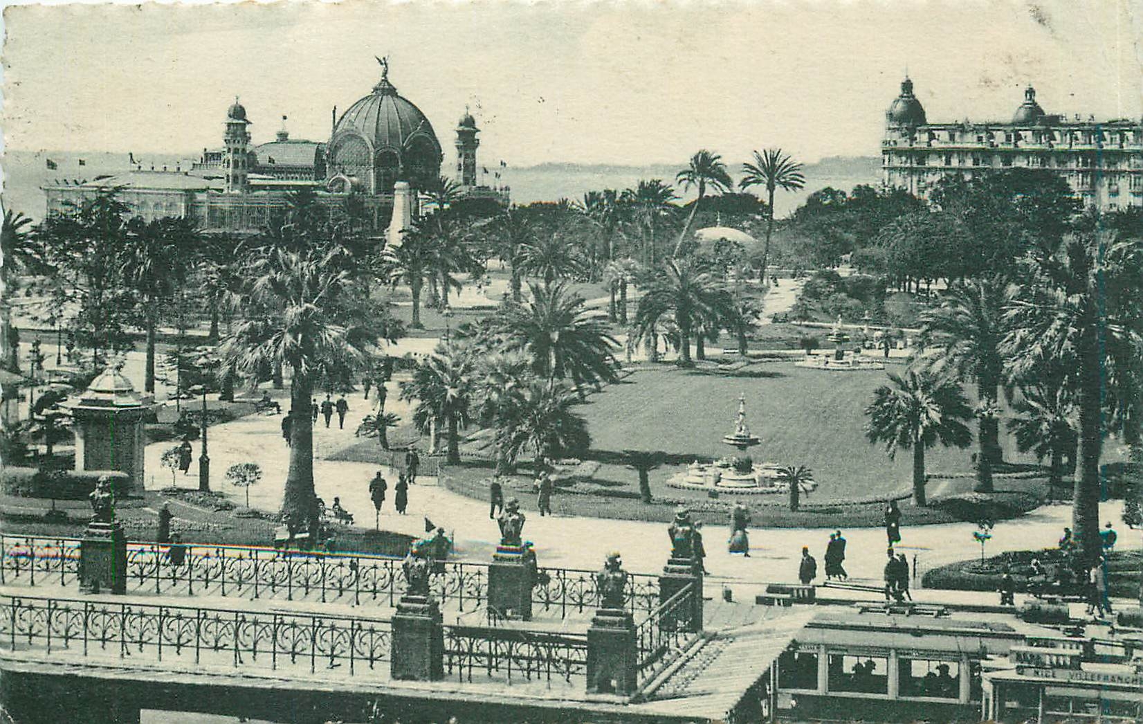CPA Nice AM Les Jardins Albert 1 et la Jetee Promenade Tramway