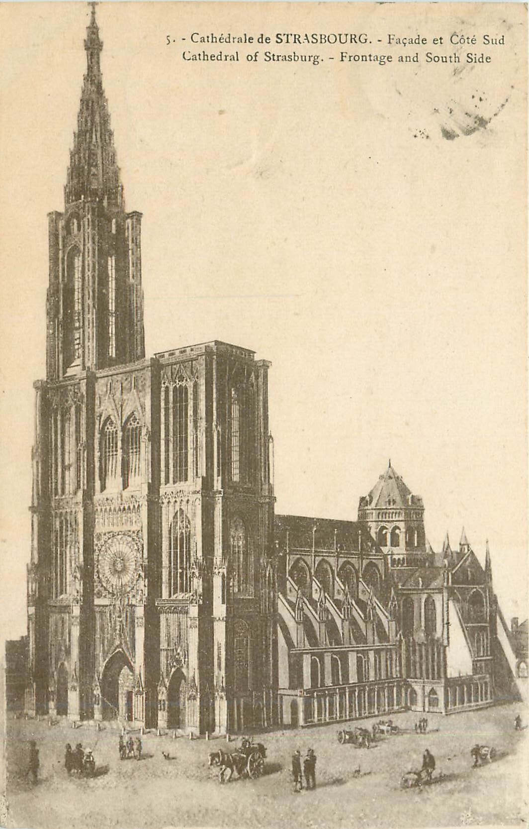 CPA Cathedrale de Strasbourg Facade et Cote Sud 