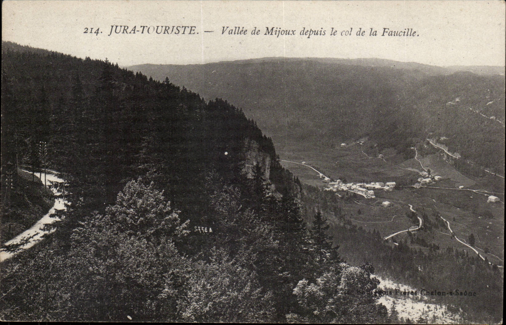 Vallée de Mijoux depuis le col de la Faucille — JURA-TOURISTE — Édition Frères Chelon-à-Saône, n° 214
