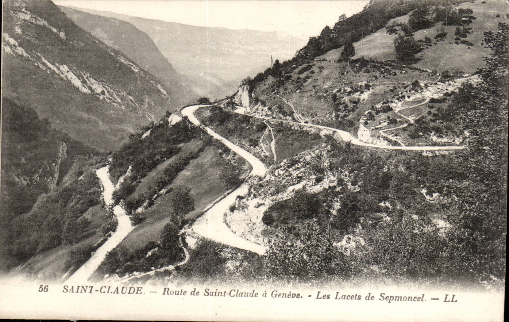 Saint Claude CPA Route de Saint Claude a Geneve Les lacets de Sepmoncel
