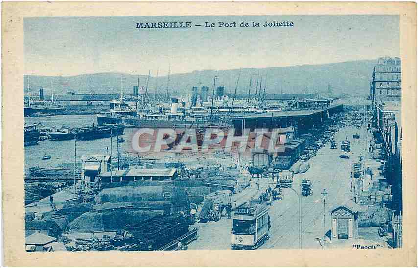 CPA Marseille Le Port de la Joliette Bateaux Tramway
