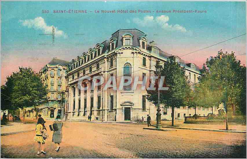 CPA Saint Etienne Le Nouvel Hotel des Postes Avenue President Faure 