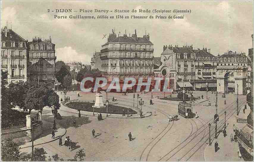 CPA Dijon Place Darcy Statue de Rude Porte Guillaume 