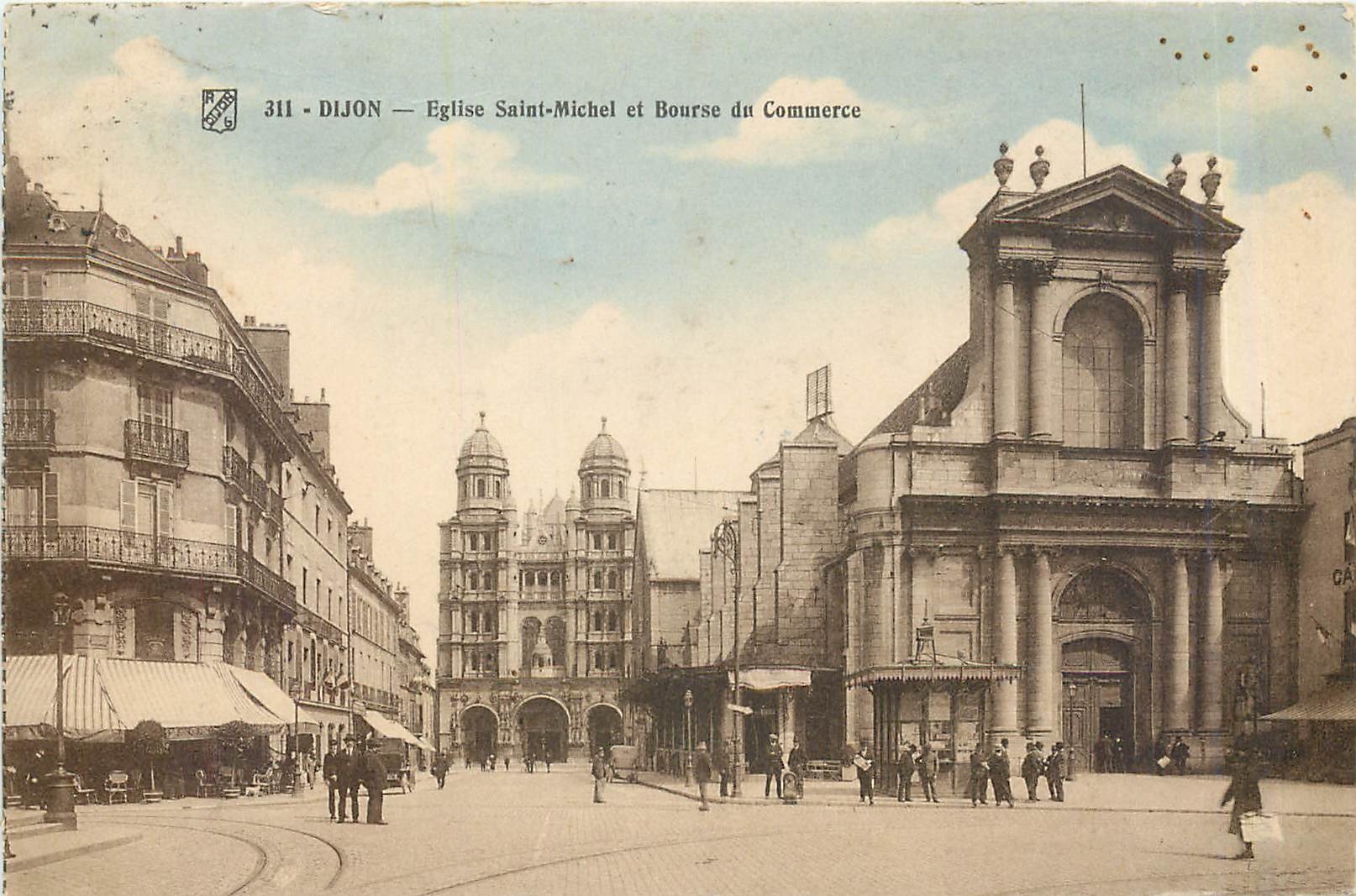 CPA Dijon Eglise Saint Michel et Bourse du Commerce 