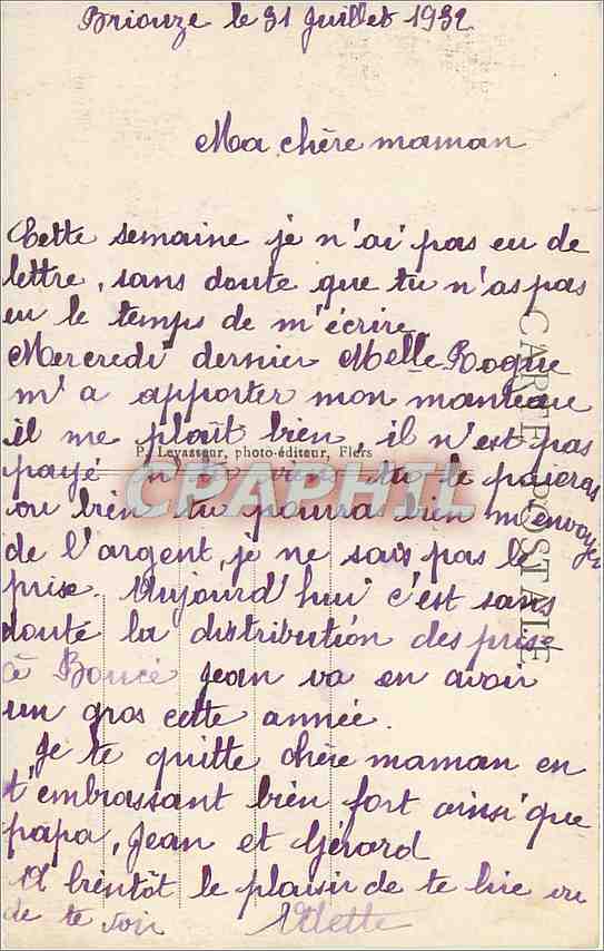 CPA La Normandie Briouze Orne La Communaute  — Rückseite