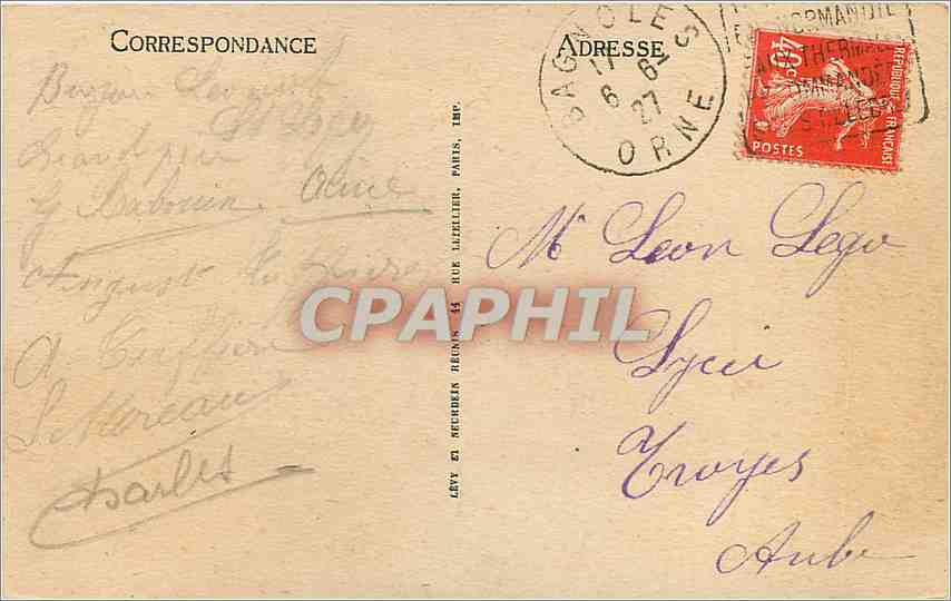 CPA Bagnoles de l'Orne La Vee et le Pavillon du Roc au Chien  — Rückseite