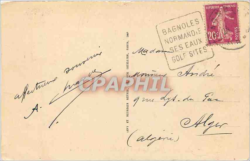 CPA Tesse la Madeleine Hotel du Parc  — Rückseite
