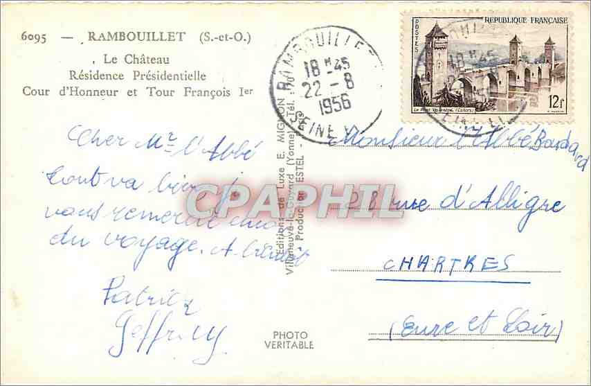 CPA Rambouillet S et O Le Chateau Residence Presidentielle Cour d'Honneur et Tour Francois Iet  — Back