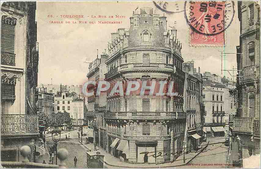 CPA Toulouse La Rue de Metz Angle de la Rue des Marchands 