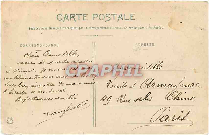 CPA Toulouse La Rue de Metz Angle de la Rue des Marchands  — Verso