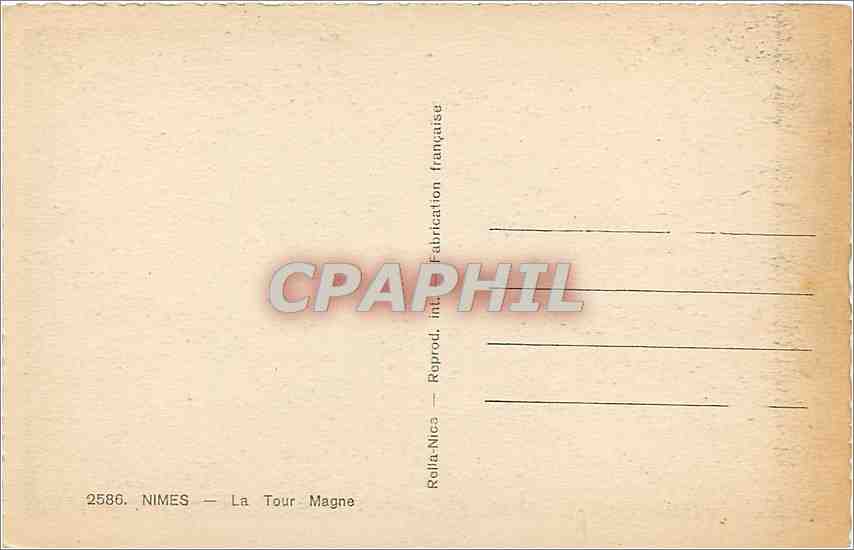 CPA Nimes La Tour Magne  — Rückseite