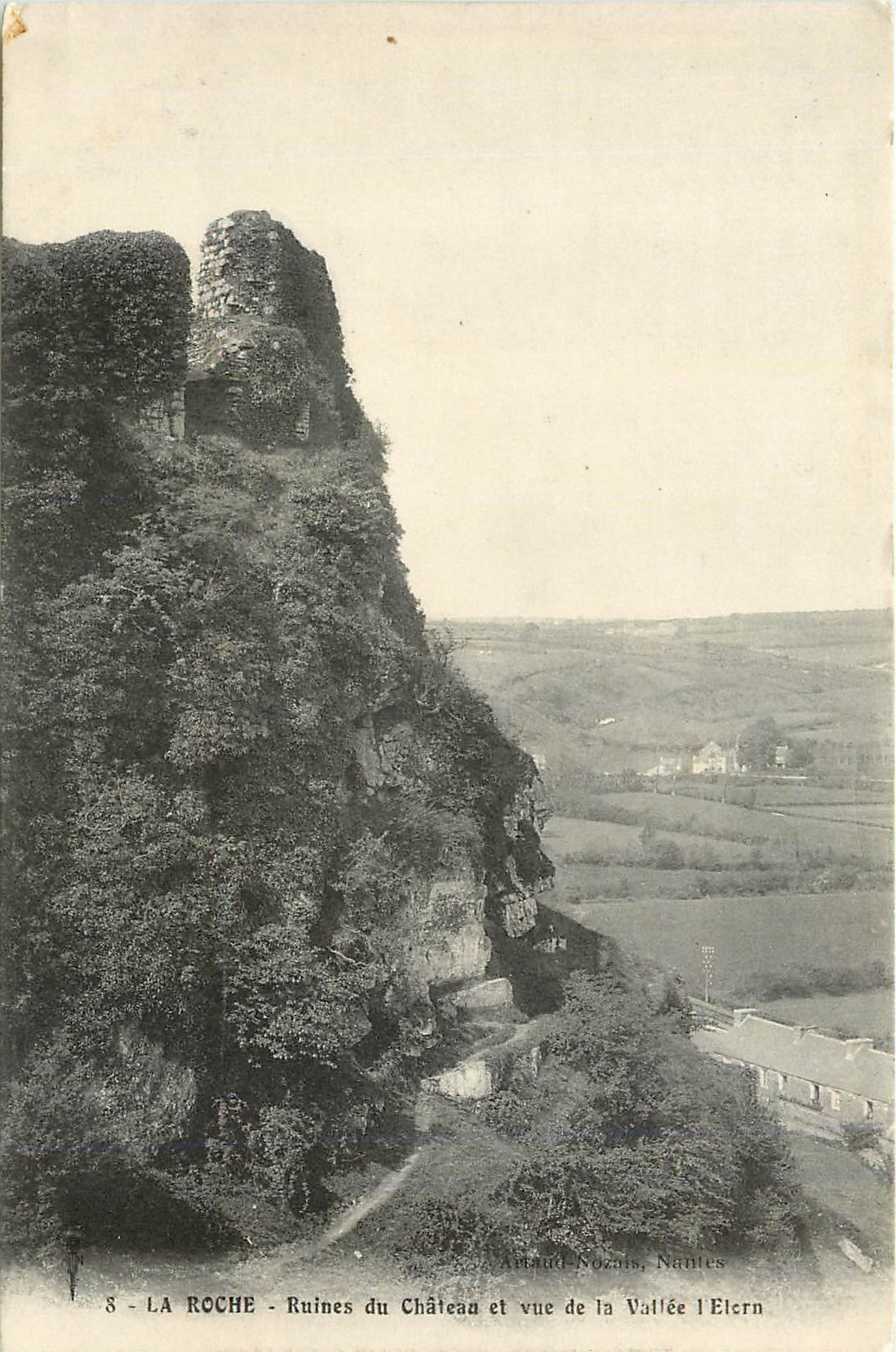 CPA La Roche Ruines du Chateau et vue de la Vallee l'Etern 