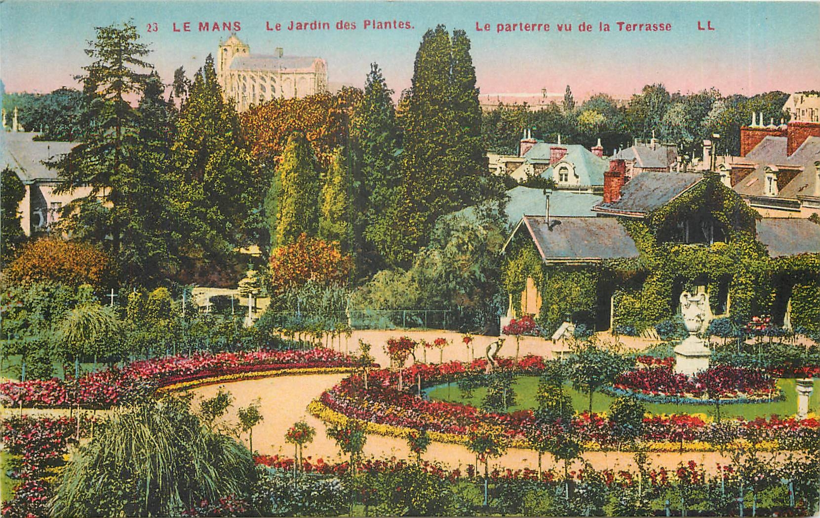 Le Mans — Le Jardin des Plantes — Le parterre vu de la Terrasse — LL