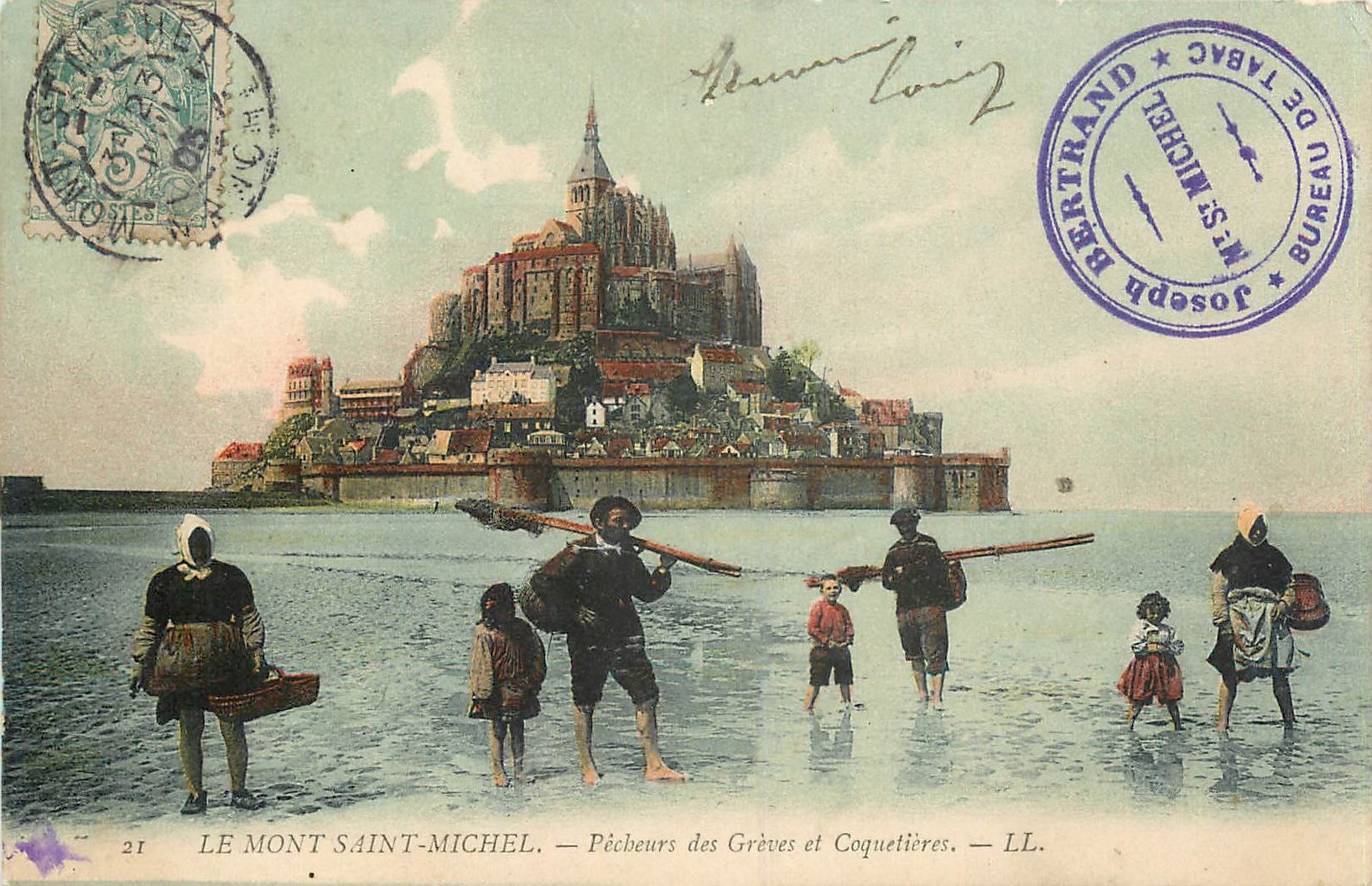 CPA Le Mont Saint Michel Pecheurs des Greves et Coquetieres Peche Pecheur