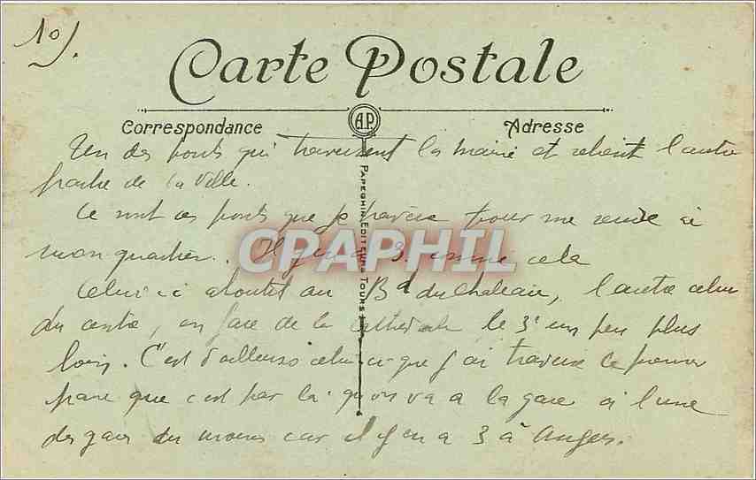 CPA Angers M et L Le Chateau Mon hist Le Pont sur la Maine  — Verso