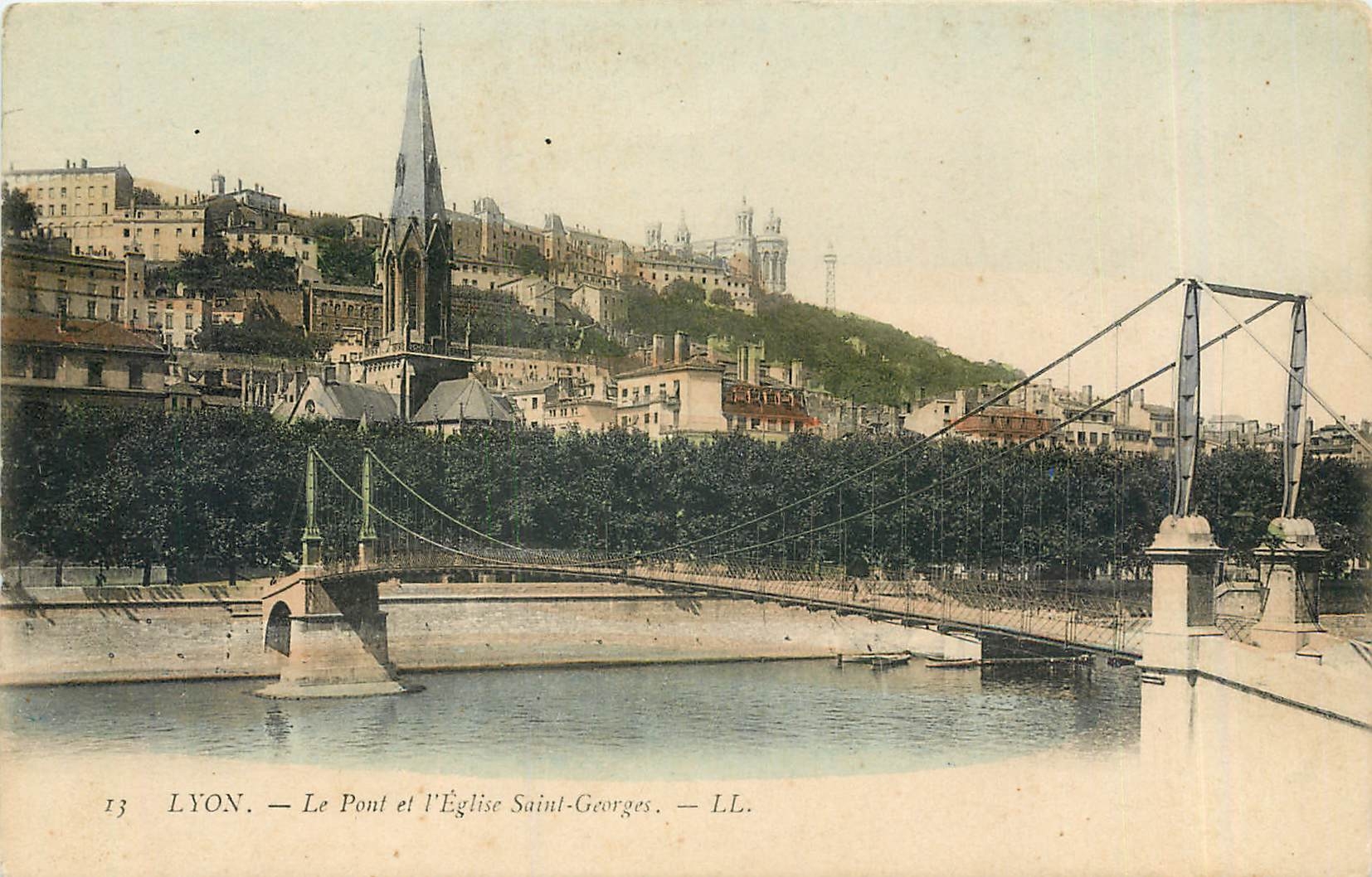 CPA Lyon Le Pont et l'Eglise Saint Georges 