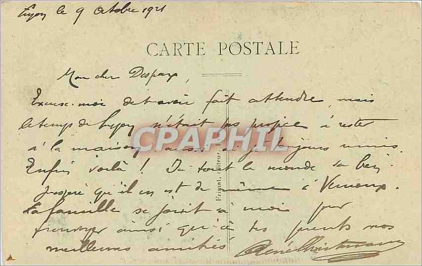 CPA Lyon Le Pont Morand et Fourviere  — Verso