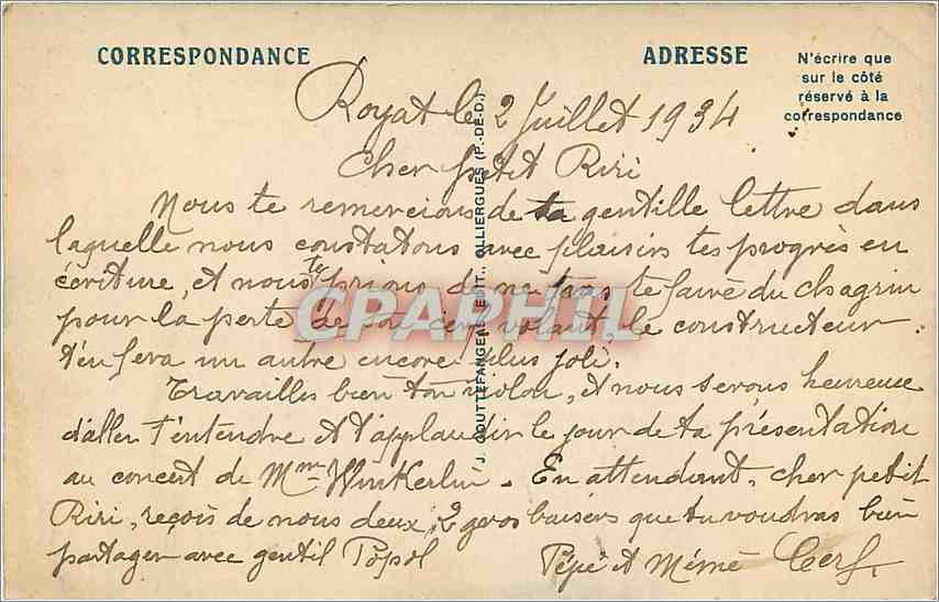 CPA Sommet du Puy de Dome Les Ruines du Temple de Marcure et l'Observatoire  — Rückseite