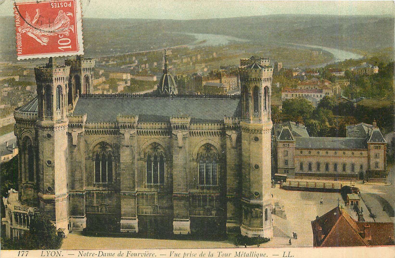 CPA Lyon Notre Dame de Fourviere Vue prise de la Tour Metallique 