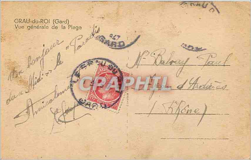 CPA Grau du Roi Gard Vue generale de la Plage  — Rückseite