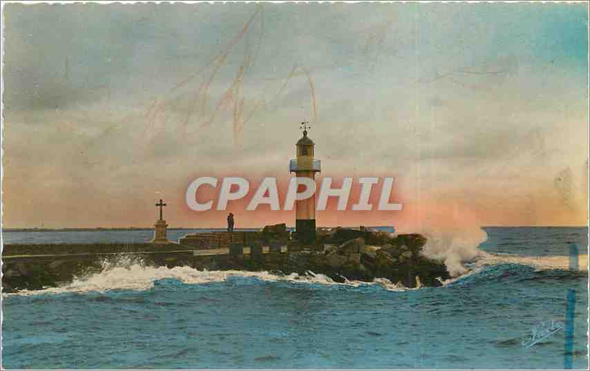 CPA Le Grau du Roi Le Phare Rive gauche par Coup de Mer 