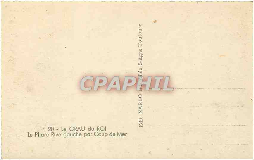 CPA Le Grau du Roi Le Phare Rive gauche par Coup de Mer  — Rückseite