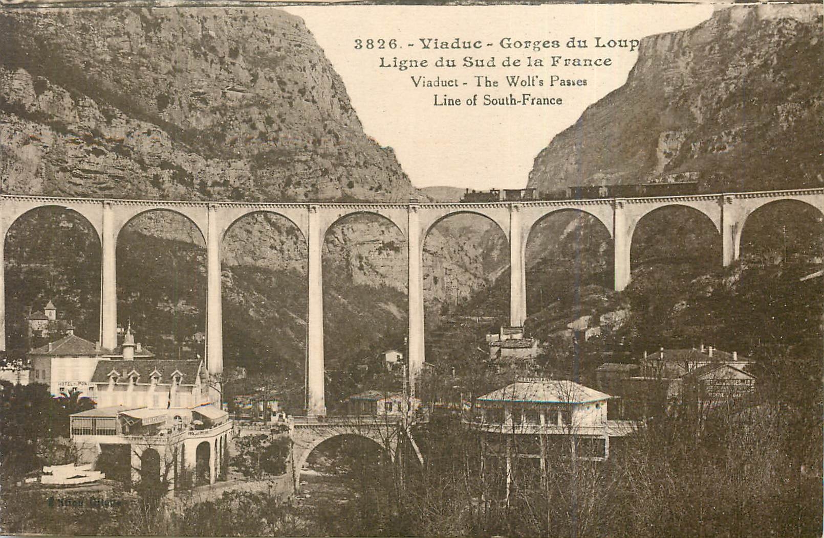 CPA Viaduc Gorges du Loup Ligne du Sud de la France Train