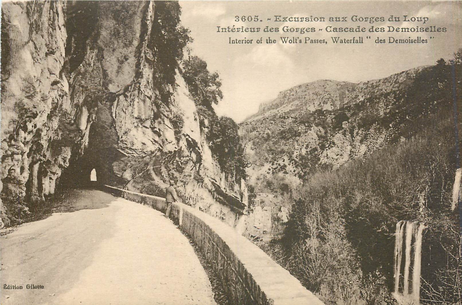 CPA Excursion aux Gorges du Loup Interieur des Gorges Cascade des Demoiselles 