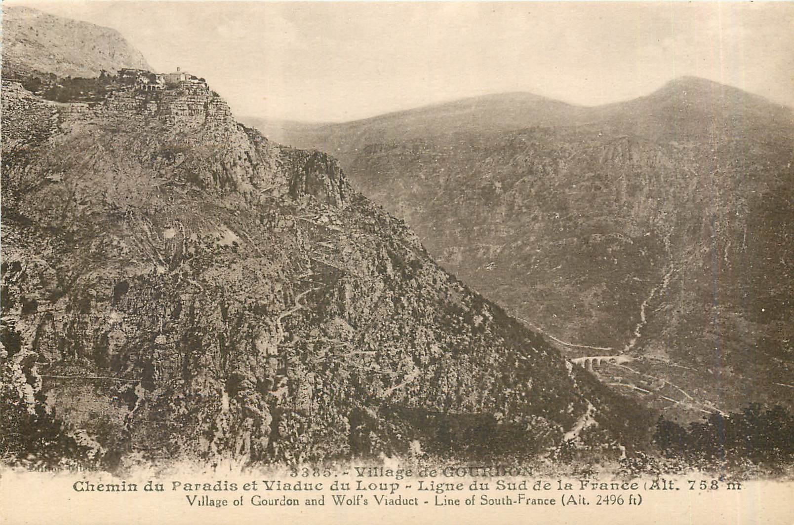 CPA Chemin du Paradis et Viaduc du Loup Ligne du Sud de la France 