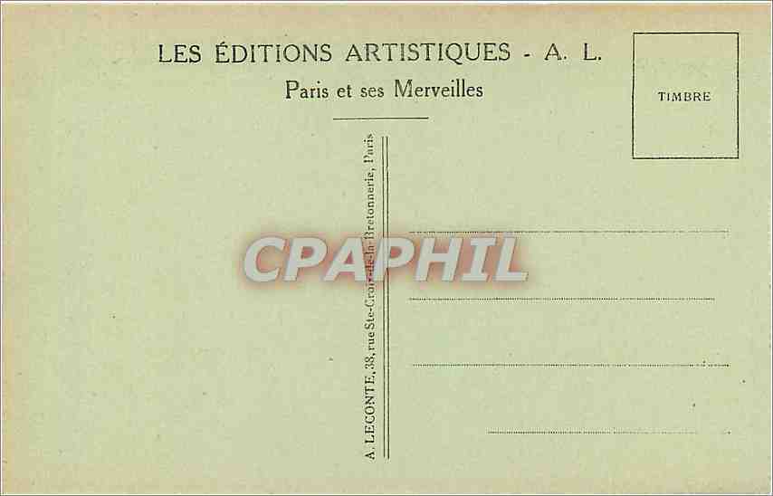 CPA Paris Place de la Bastille Colonne de Juillet  — Rückseite