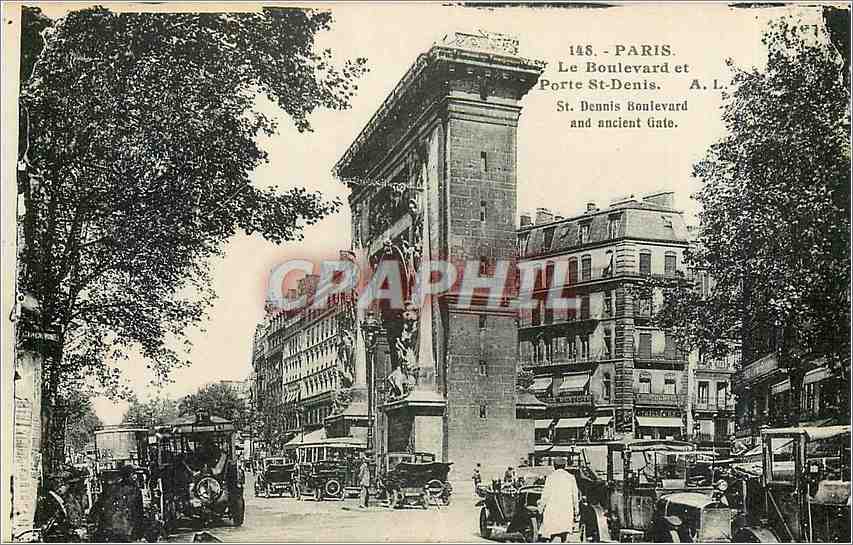 CPA Paris Le Boulevard et Porte St Denis 