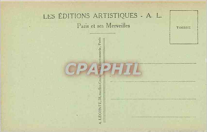 CPA Paris Le Boulevard et Porte St Denis  — Rückseite