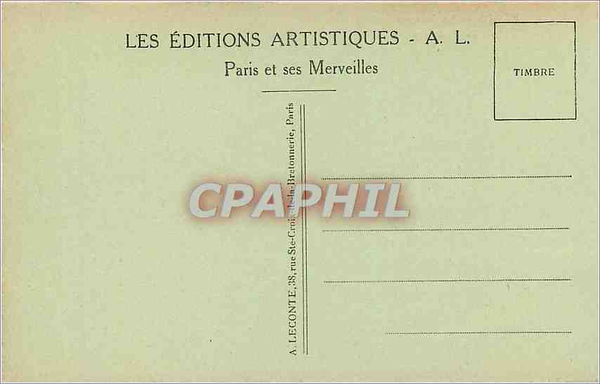 CPA Paris La Bourse The Exchange  — Rückseite