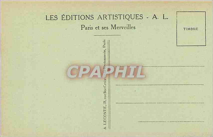 CPA Paris Place de la Concorde Les Fontaines et l'Obelisque  — Rückseite